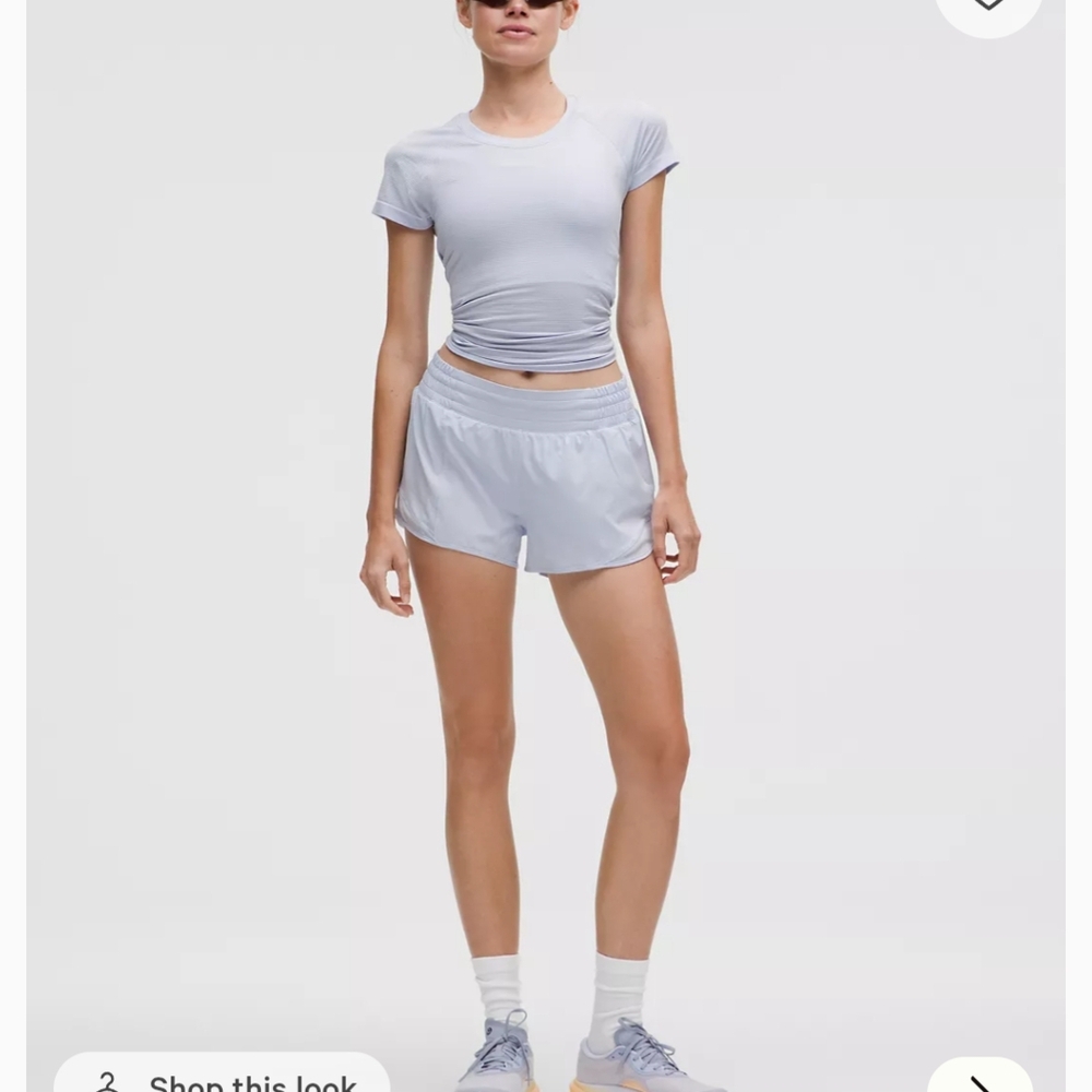 Lululemon Athletica Light Blue Hotty Hot High-Rise Lined Short 2.5"
